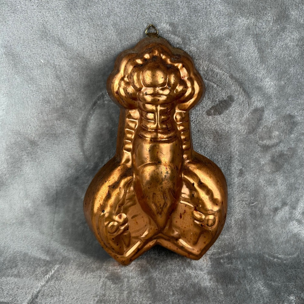 Vintage Copper Lobster Mold Wall Hanging Decorative Kitchen Decor Patina